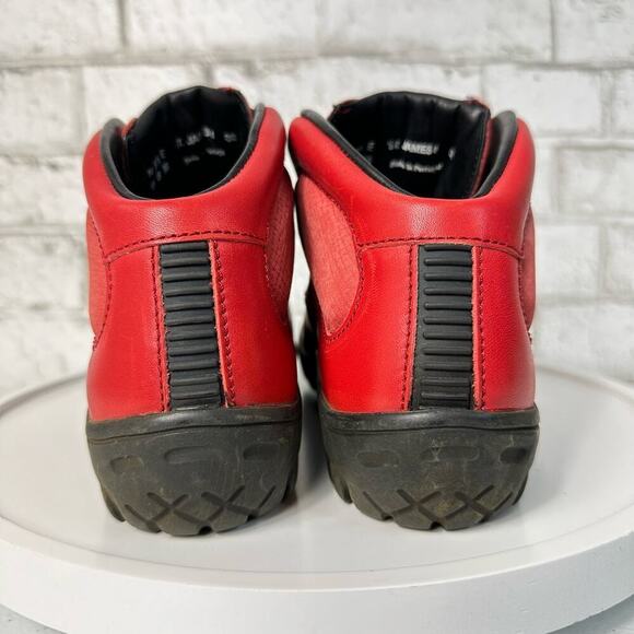 BALLY Exedo Boots St. James Vintage Lace Up Ankle Leather Red 8 - Picture 3 of 13